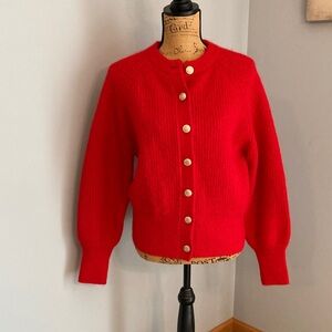 NWT Mint Velvet Red Button-Up Cardigan Women Size Medium